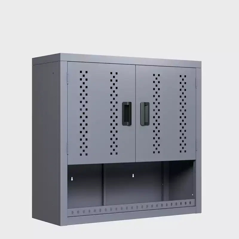 Armoires de garage métalliques avec portes, armoires de rangement murales, armoires à outils flottantes, grises, pour sous-sols, cuisines et entrepôts