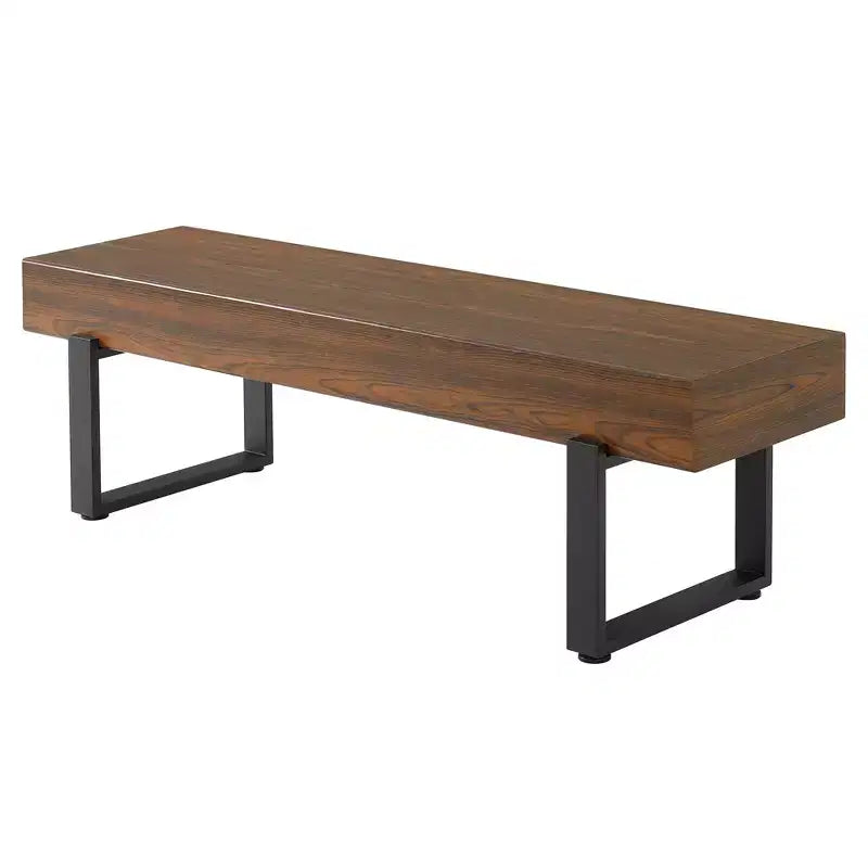 Banc en bois ultra-épais avec piètement métallique et pieds antidérapants