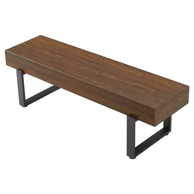 Banc en bois ultra-épais avec piètement métallique et pieds antidérapants