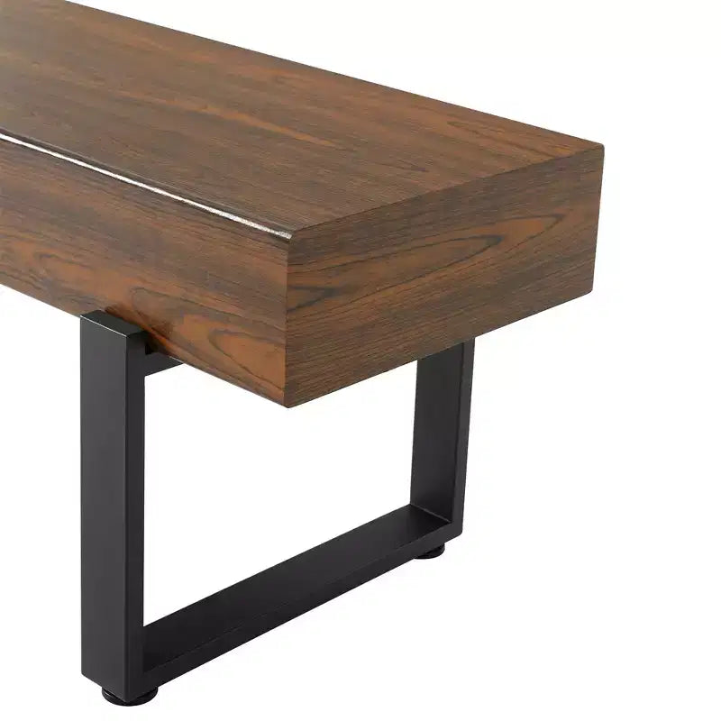 Banc en bois ultra-épais avec piètement métallique et pieds antidérapants
