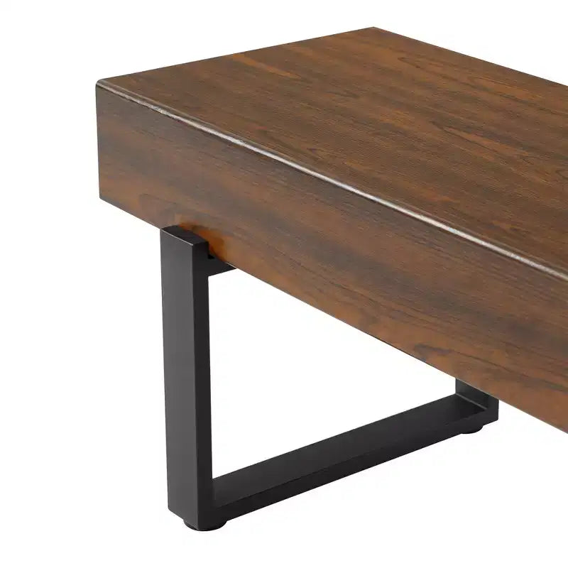 Banc en bois ultra-épais avec piètement métallique et pieds antidérapants