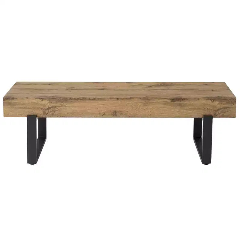Banc en bois ultra-épais avec piètement métallique et pieds antidérapants