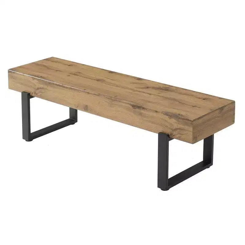 Banc en bois ultra-épais avec piètement métallique et pieds antidérapants