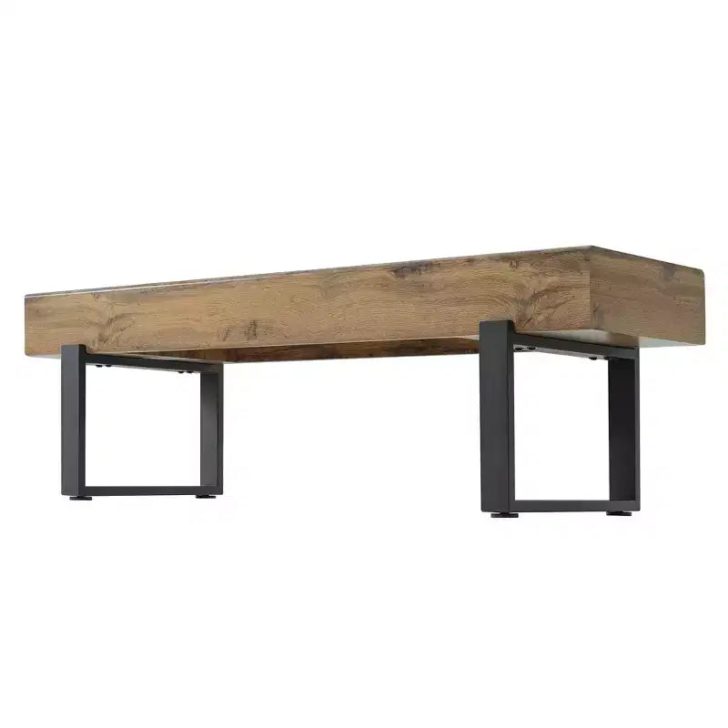 Banc en bois ultra-épais avec piètement métallique et pieds antidérapants