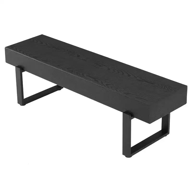 Banc en bois ultra-épais avec piètement métallique et pieds antidérapants