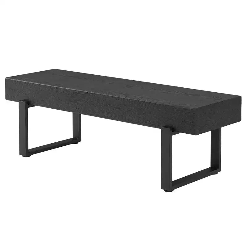 Banc en bois ultra-épais avec piètement métallique et pieds antidérapants