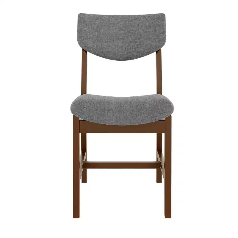 Chaise de salle à manger en bois 4 pièces avec coussin rembourré gris