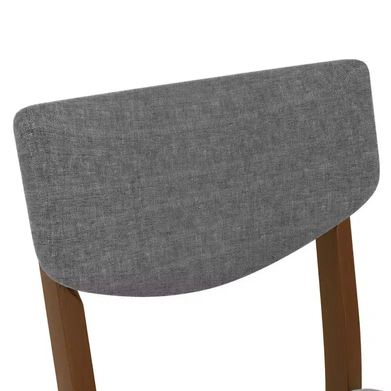 Chaise de salle à manger en bois 4 pièces avec coussin rembourré gris