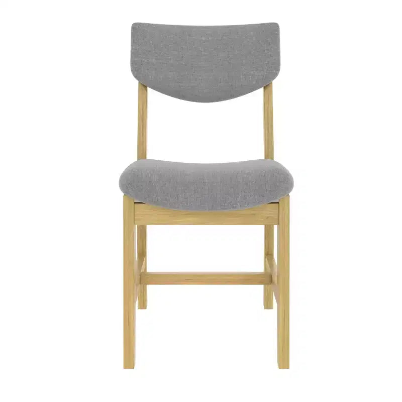 Chaise de salle à manger en bois 4 pièces avec coussin rembourré gris