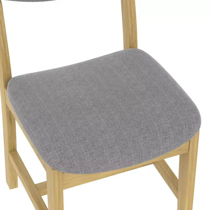 Chaise de salle à manger en bois 4 pièces avec coussin rembourré gris