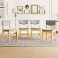 GDFStudio Dalton 4-Piece Wood Dining Chair with Gray Upholstered Cushion