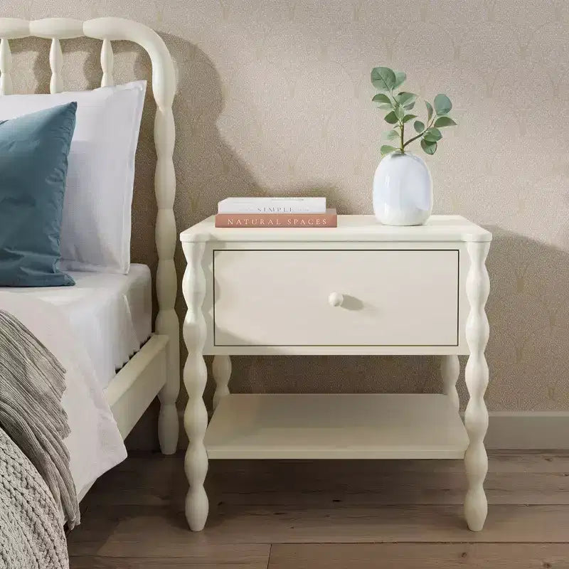 Table de chevet Jenny Lind avec 1 tiroir et étagère inférieure