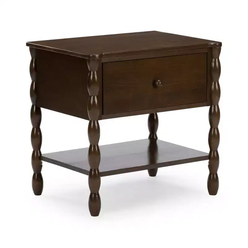 Table de chevet Jenny Lind avec 1 tiroir et étagère inférieure