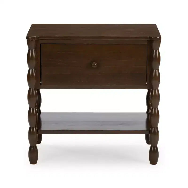 Table de chevet Jenny Lind avec 1 tiroir et étagère inférieure