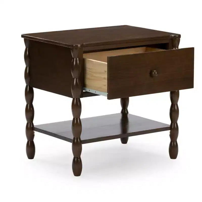 Table de chevet Jenny Lind avec 1 tiroir et étagère inférieure