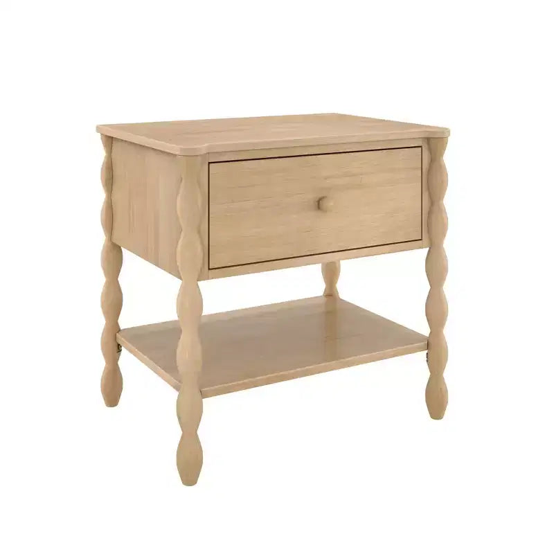 Table de chevet Jenny Lind avec 1 tiroir et étagère inférieure