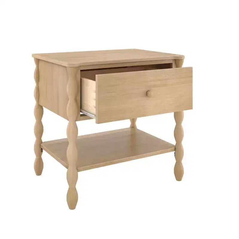 Table de chevet Jenny Lind avec 1 tiroir et étagère inférieure