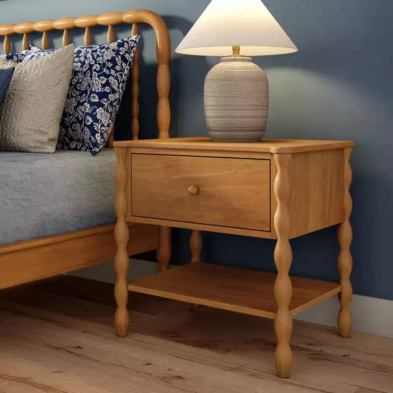 Jenny Lind Nightstand with 1 Drawer and Bottom Shelf