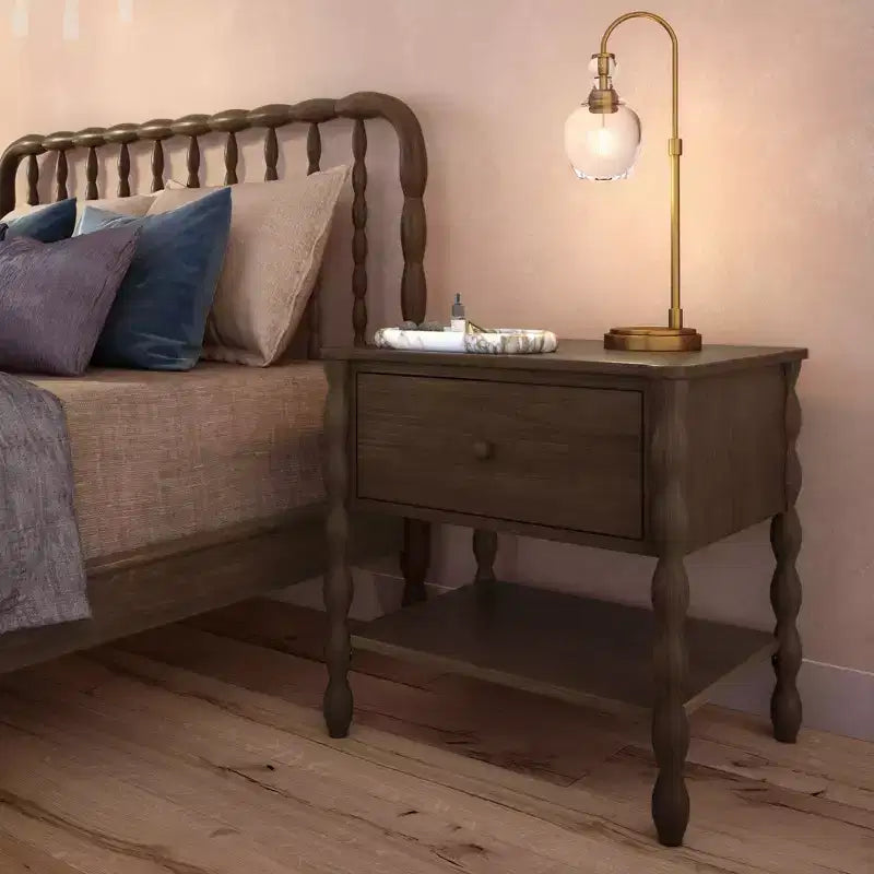 Table de chevet Jenny Lind avec 1 tiroir et étagère inférieure
