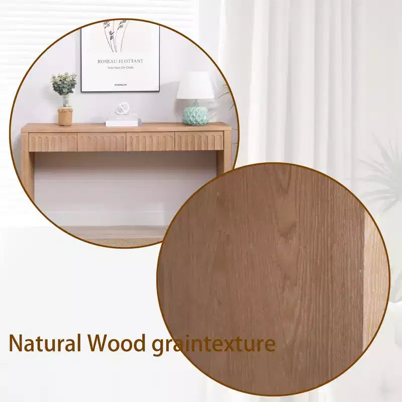Console moderne en bois de 150 cm avec 4 tiroirs