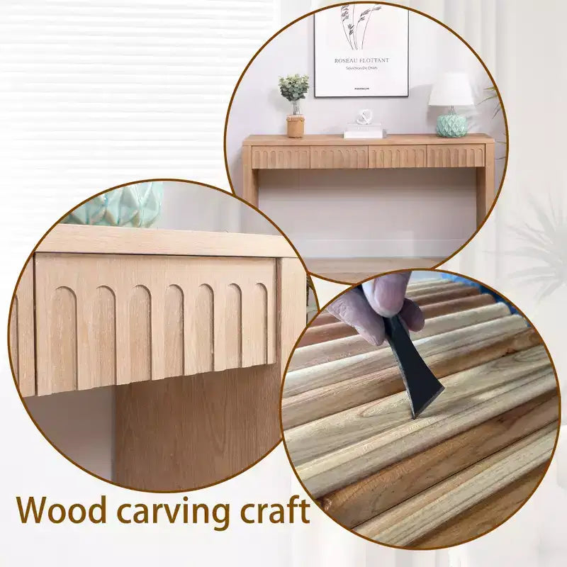 Console moderne en bois de 150 cm avec 4 tiroirs