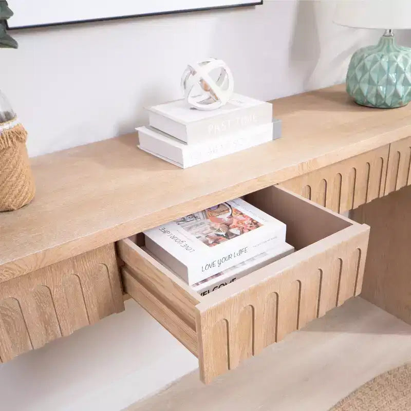 Console moderne en bois de 150 cm avec 4 tiroirs