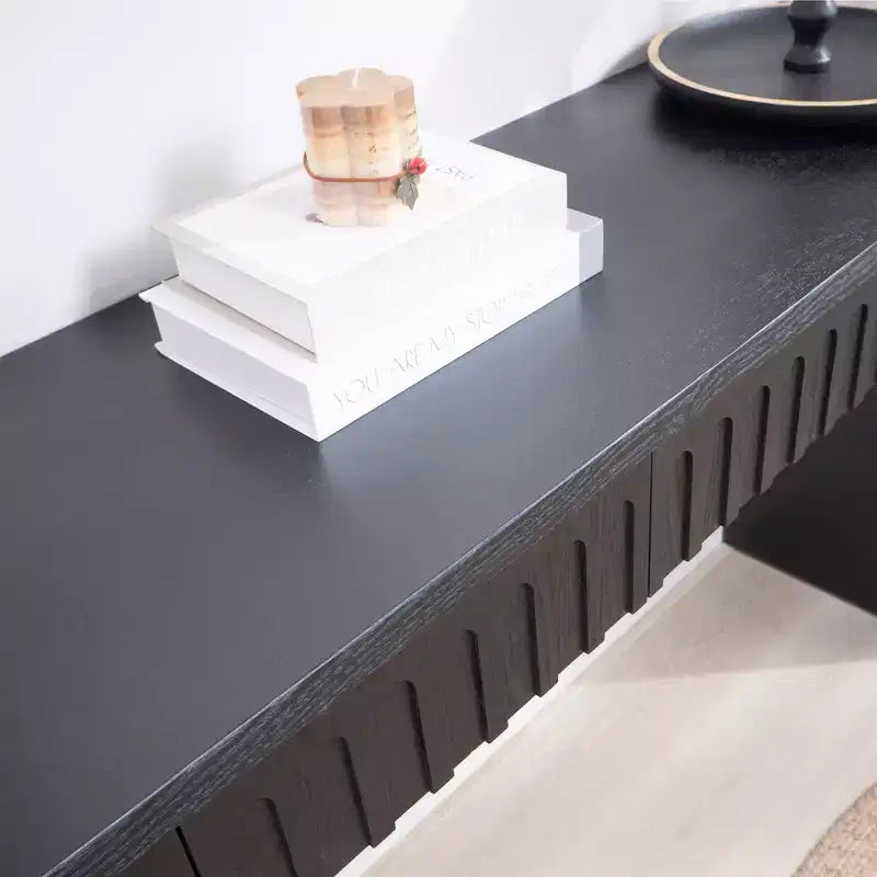 Console moderne en bois de 150 cm avec 4 tiroirs