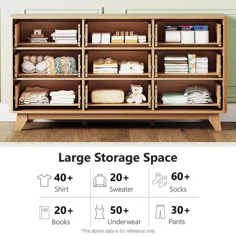 Commode 9 tiroirs de 57 po.