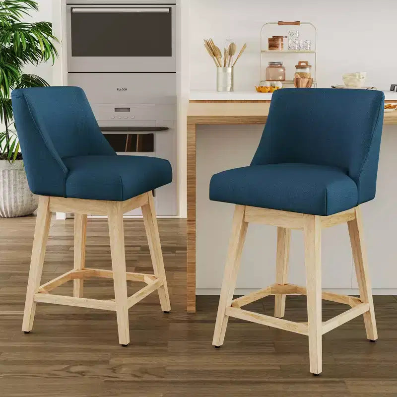 Dyonery Wood Counter Height Bar Stools Square Foot Rest