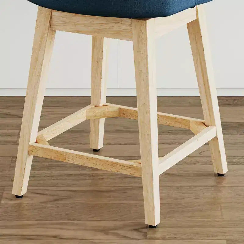 Tabourets de bar en bois hauteur comptoir repose-pieds carrés
