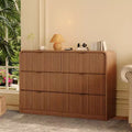 Fluted 6-Drawer Dresser, Modern Bedroom Storage Chest with Rounded Edges, Wood Finish, Wide Storage Furniture for Bedroom, Living Room & Hallway