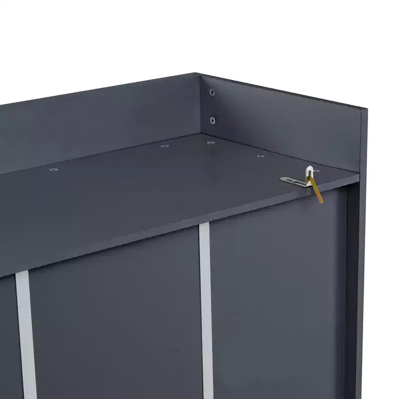 Armoire de cuisine haute avec prises de courant, meuble de rangement autonome avec 3 tiroirs et étagères réglables pour salle à manger
