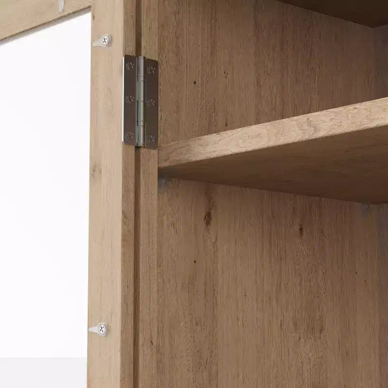 Armoire de cuisine haute avec prises de courant, meuble de rangement autonome avec 3 tiroirs et étagères réglables pour salle à manger