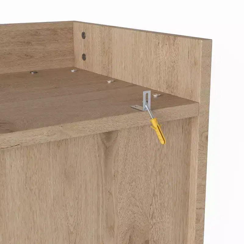 Armoire de cuisine haute avec prises de courant, meuble de rangement autonome avec 3 tiroirs et étagères réglables pour salle à manger