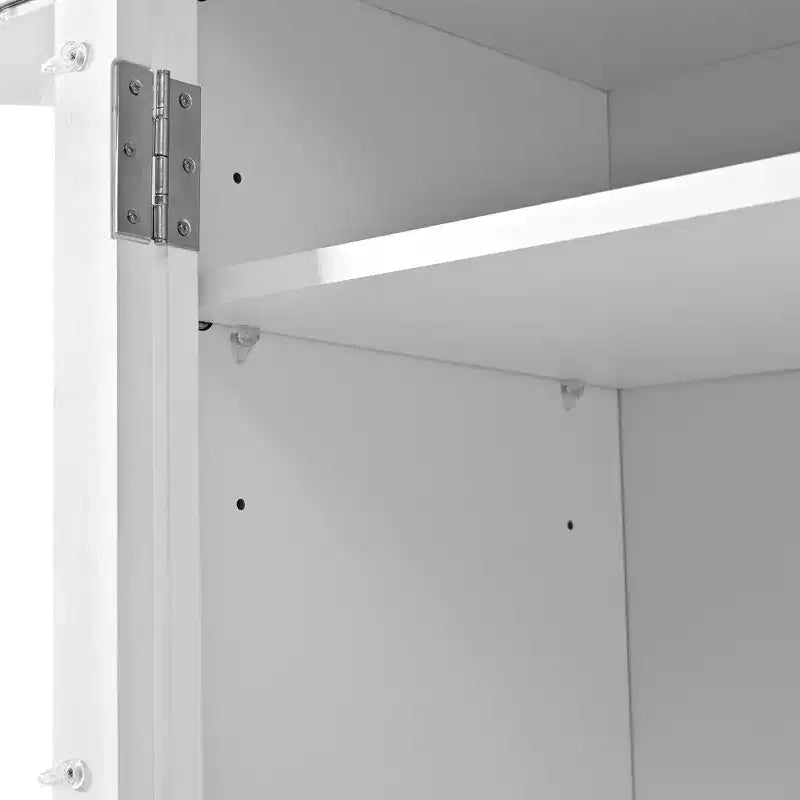 Armoire de cuisine haute avec prises de courant, meuble de rangement autonome avec 3 tiroirs et étagères réglables pour salle à manger