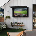 Outdoor TV Cabinet with 4D Adjustable Mount & Fold-Up Door, Easy Access and Perfect Viewing Angle for Patio & Garden
