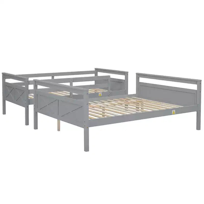 Lit en bois de taille simple avec échelle et barrière de sécurité, montage facile
