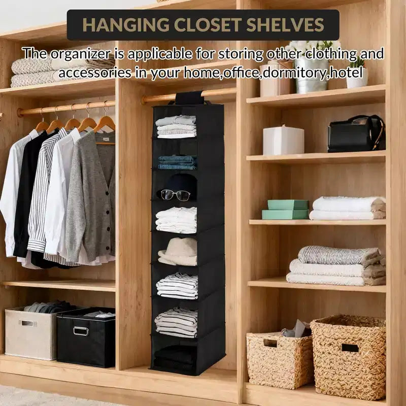 Organisateur de chaussures suspendu, 8 étagères de rangement avec 2 crochets, installation sans outils, étagère peu encombrante pour chaussures, sacs à main, écharpes