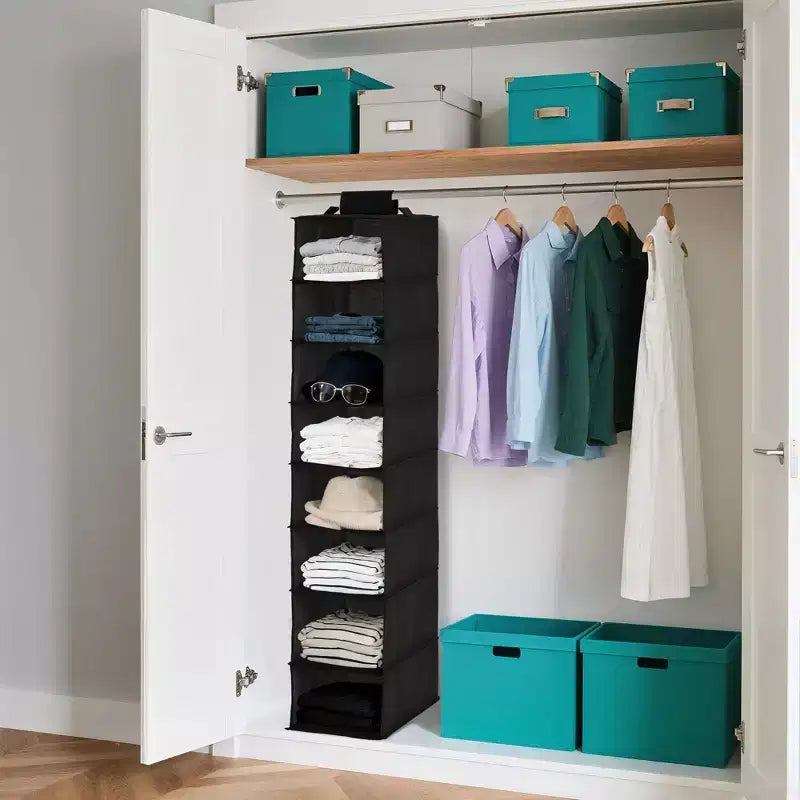 Organisateur de chaussures suspendu, 8 étagères de rangement avec 2 crochets, installation sans outils, étagère peu encombrante pour chaussures, sacs à main, écharpes