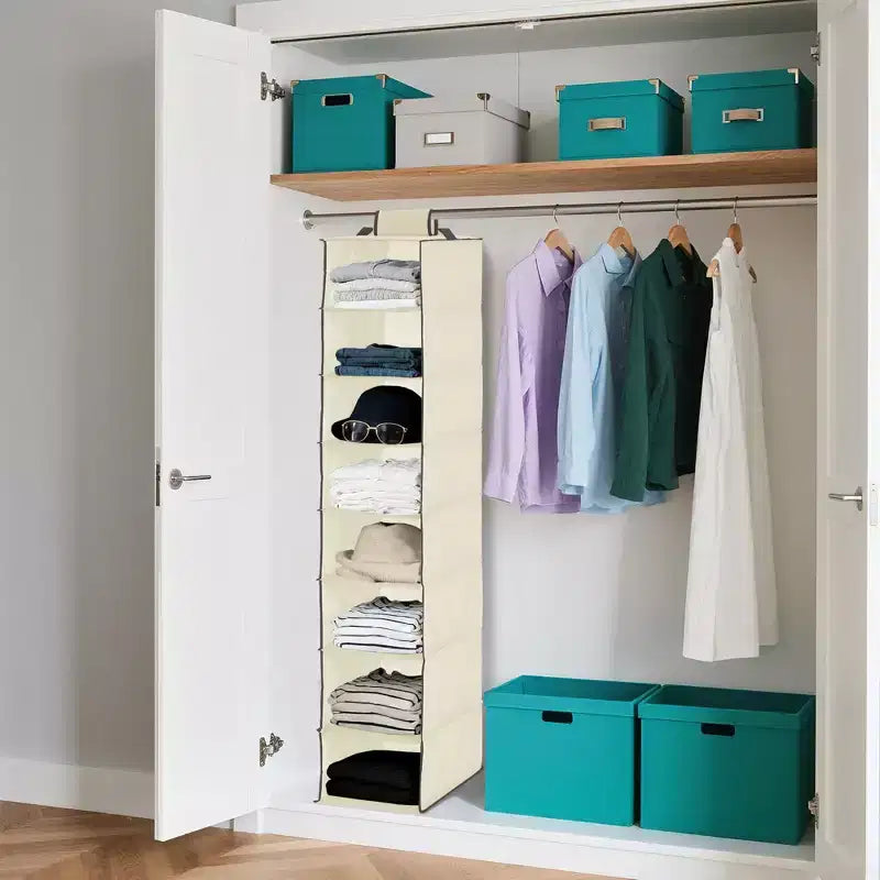 Organisateur de chaussures suspendu, 8 étagères de rangement avec 2 crochets, installation sans outils, étagère peu encombrante pour chaussures, sacs à main, écharpes