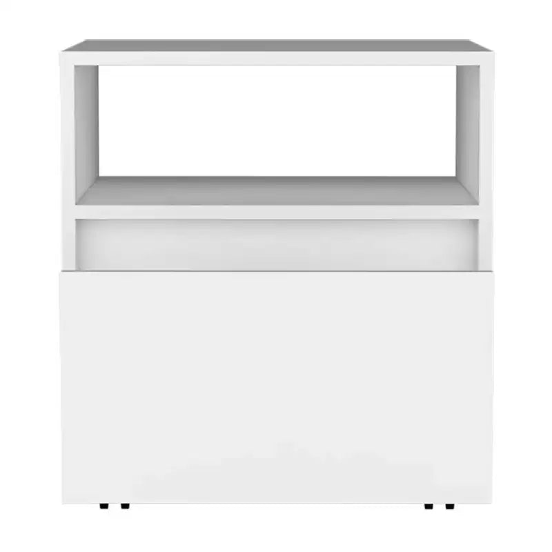 HomeRoots 21 White Wood One Drawer Nightstand
