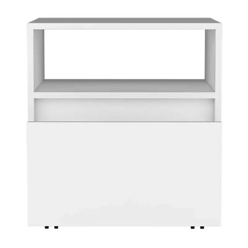 HomeRoots 21 White Wood One Drawer Nightstand